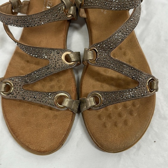 Patrizia by Spring Step Bronze Crystal Strappy Flat Sandals, 9 - Picture 3 of 9